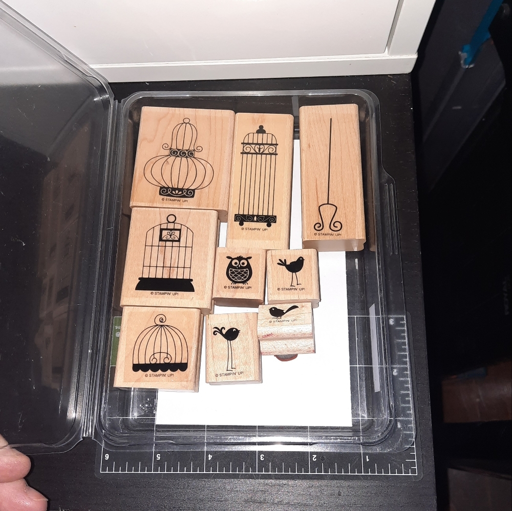 Aviary Stampin Up set of 9 Wooden blocks